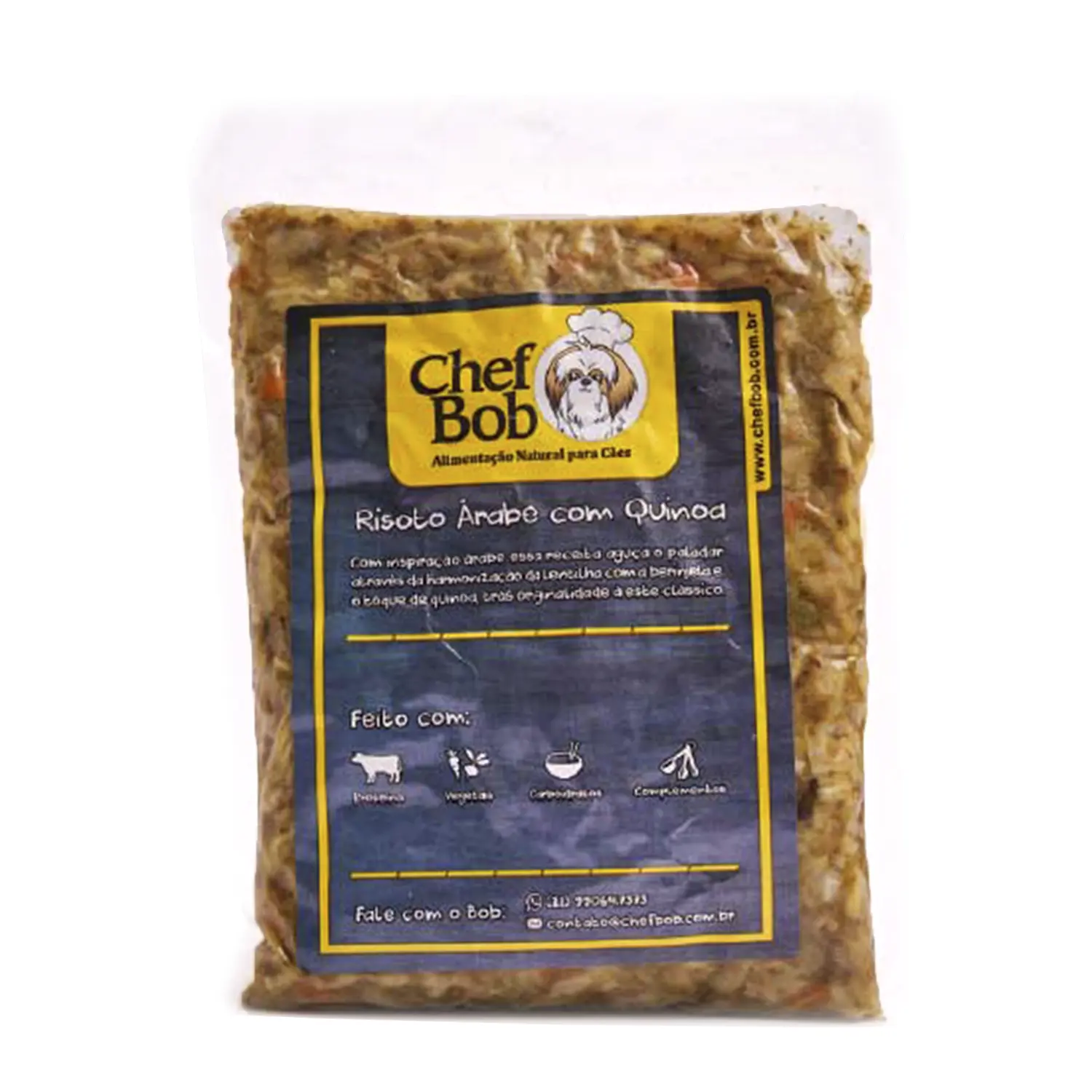 Alimentacao Natural Chef Bob para Caes Risoto Arabe e Quinoa